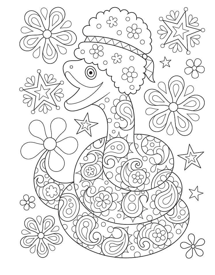 Mandala Hippie Snake Coloring Page Mandalas