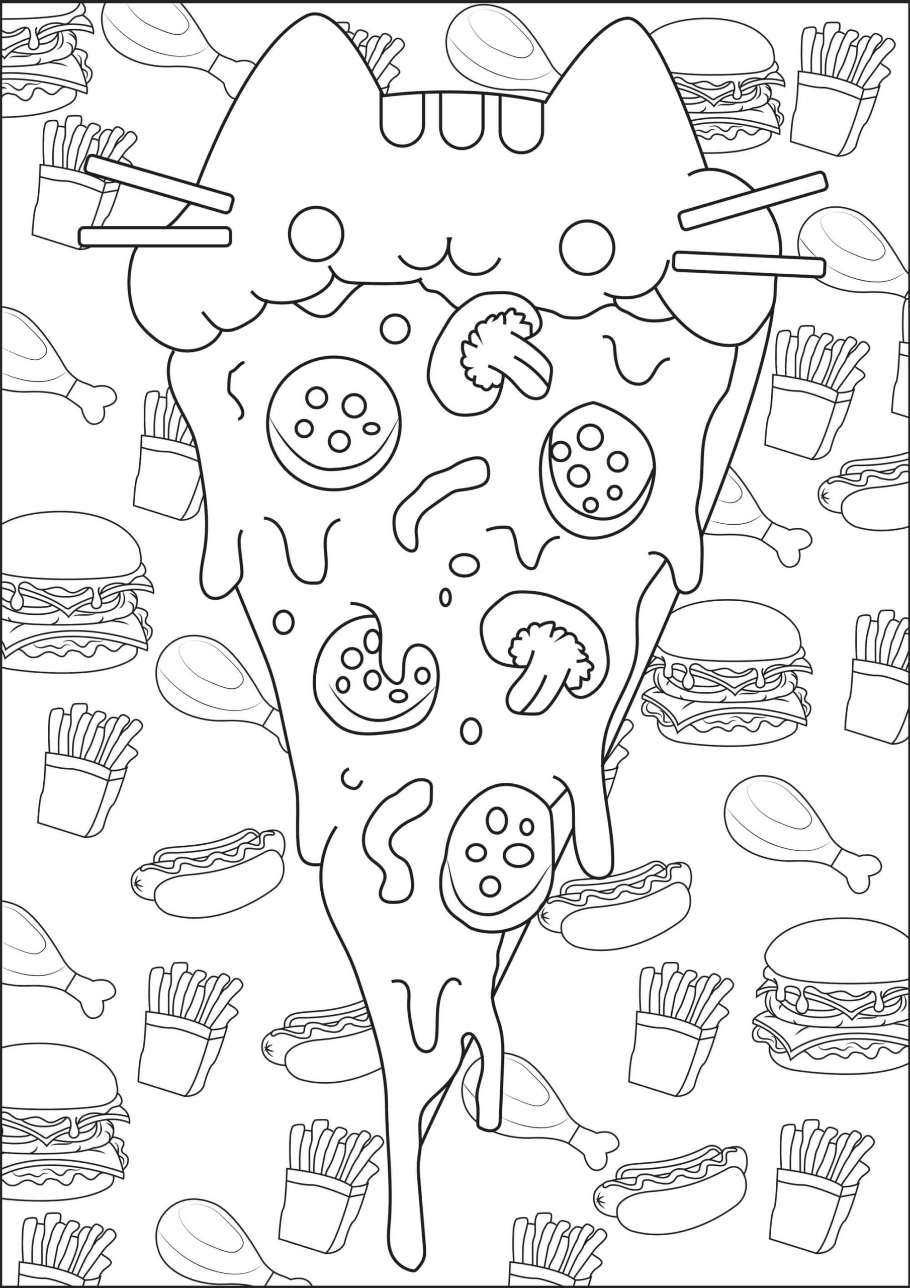 Mandala Pusheen Pizza Coloring Page Mandalas