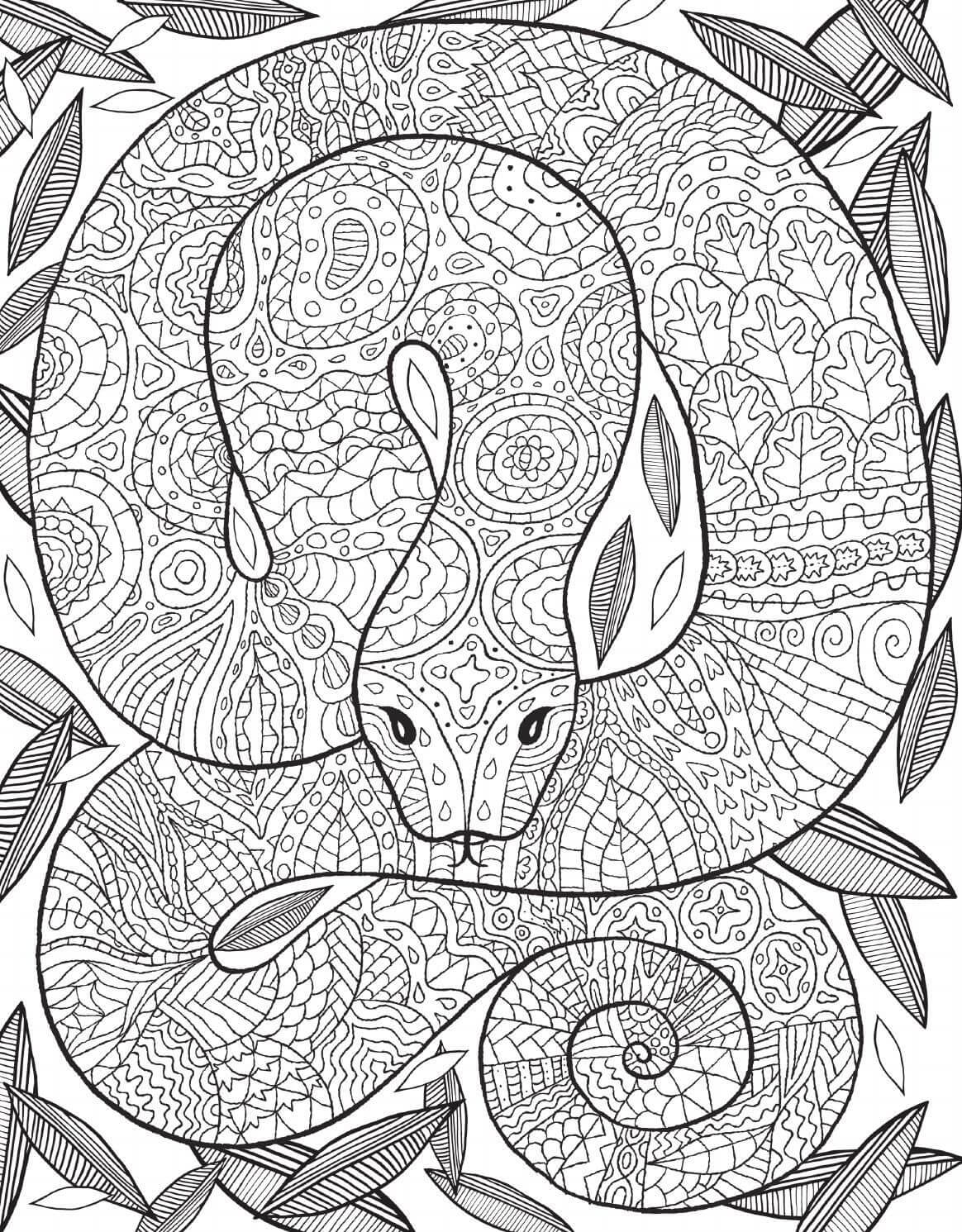 Mandala Snake Coloring Page - Sheet 1 Mandalas
