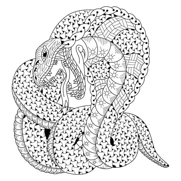 Mandala Snake Coloring Page - Sheet 13 Mandalas