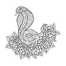 Mandala Snake With Flowers Coloring Page Mandalas