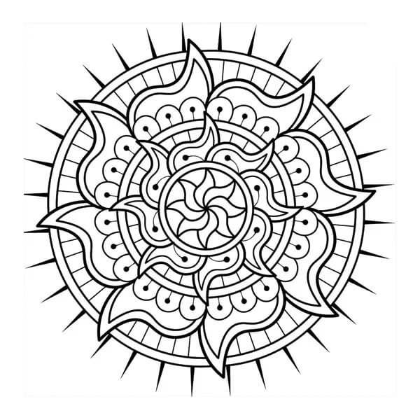 Mandala Sun Coloring Page - Sheet 3 Mandalas