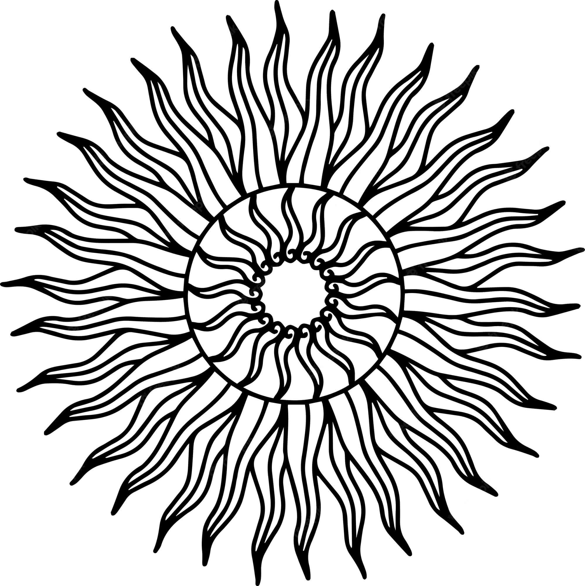 Mandala Sun Coloring Page - Sheet 8 Mandalas