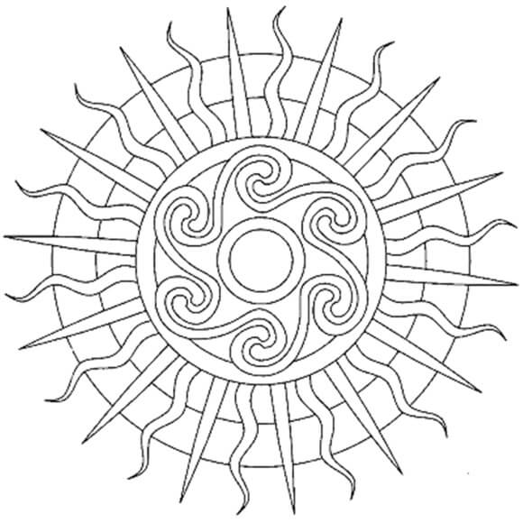 Mandala Sun Coloring Page Mandalas
