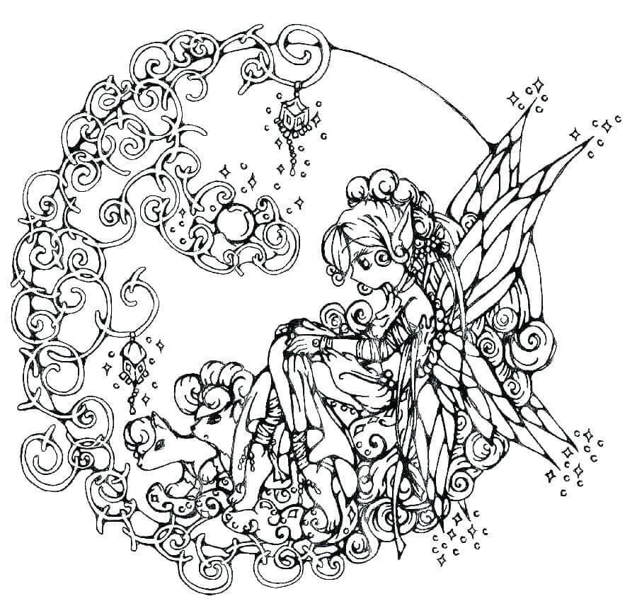Mandala Sweet Fairy Coloring Page Mandalas