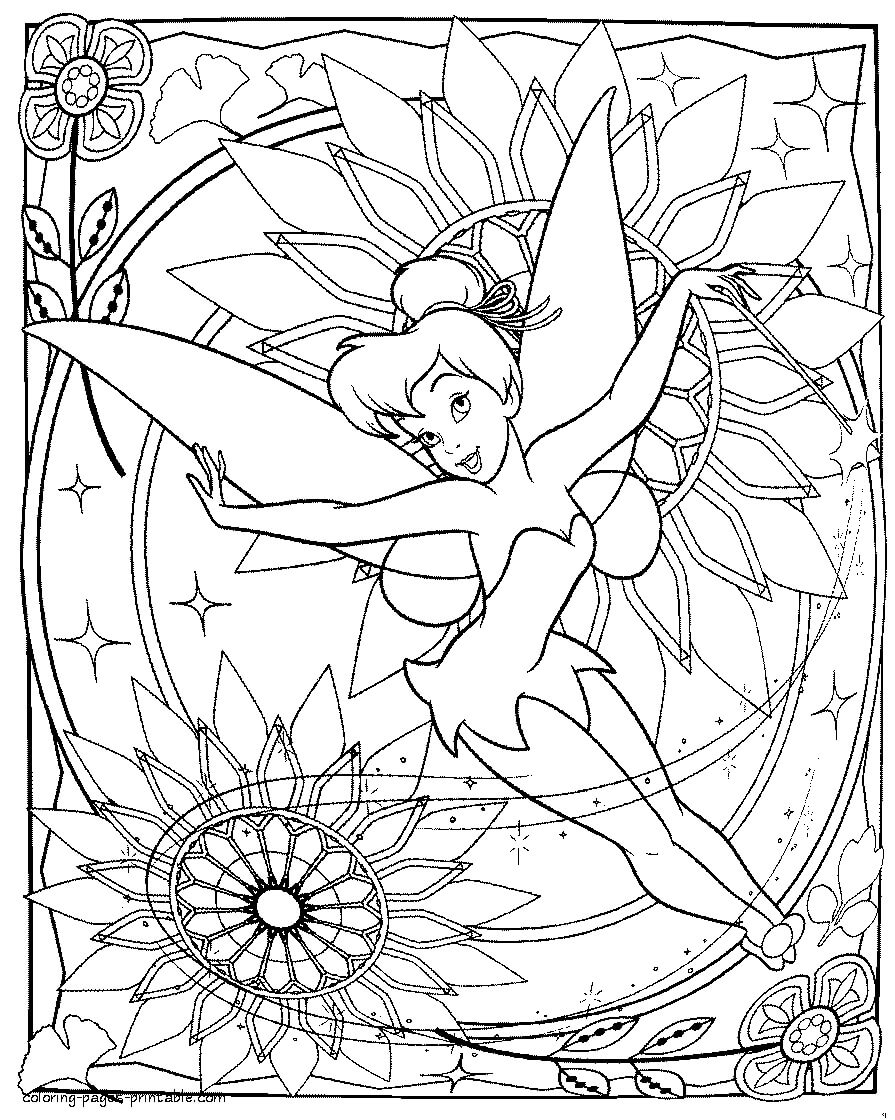Mandala Tinkerbell Fairy Coloring Page Mandalas