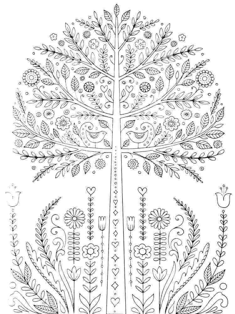 Mandala Tree Coloring Page - Sheet 2 Mandalas