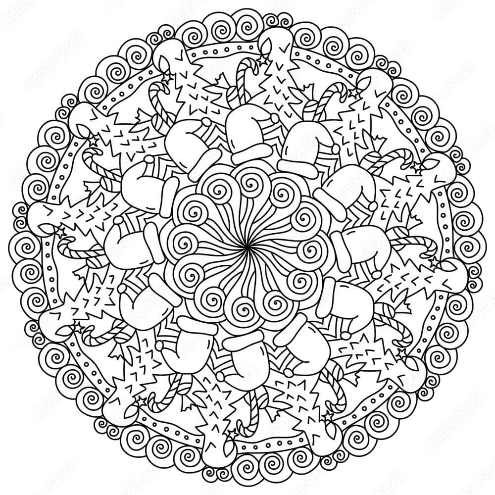 Mandala Tree Coloring Page - Sheet 6 Mandalas