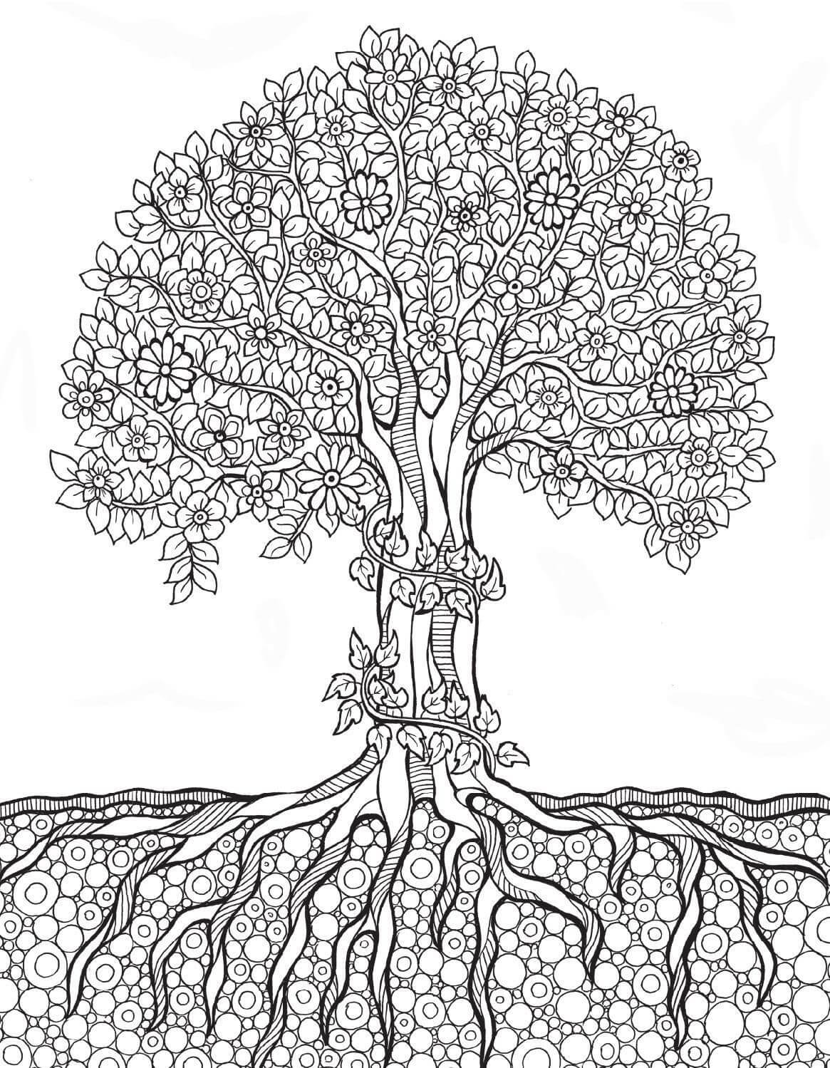 Mandala Tree Coloring Page Mandala