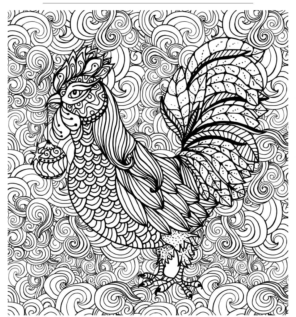 Mandala Adorable Rooster Coloring Page Mandalas