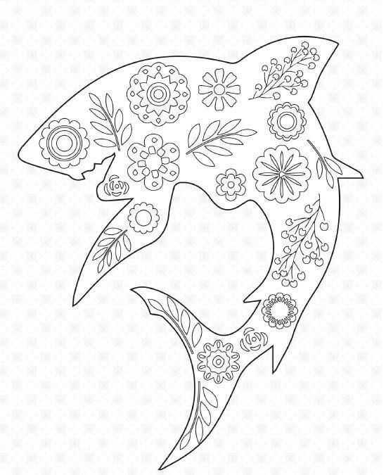 Mandala Floral Shark Coloring Pages Mandalas