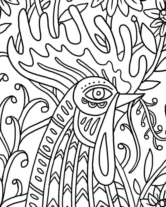 Mandala Rooster Face Coloring Page Mandalas