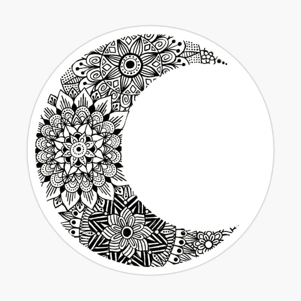 Mandala Crescent Moon Coloring Page Mandalas