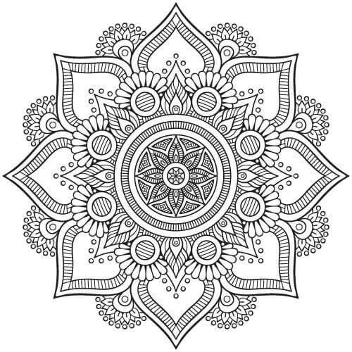 Mandala Floral Indian Coloring Page Mandalas