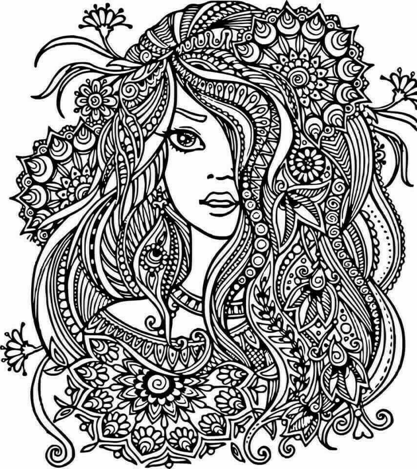 Mandala Hair Coloring Page - Sheet 2 Mandalas