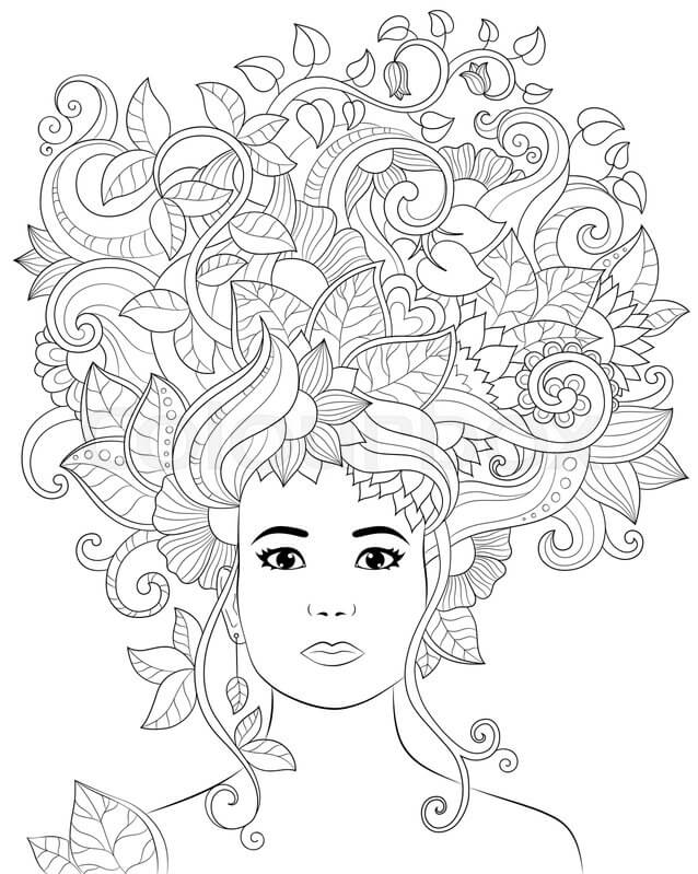 Mandala Hair Coloring Page - Sheet 5 Mandalas