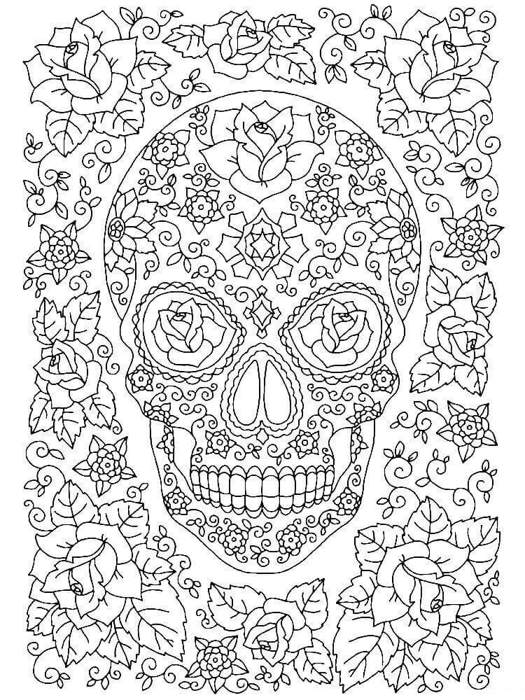 Mandala Hard Skull Mandala Coloring Page Mandalas