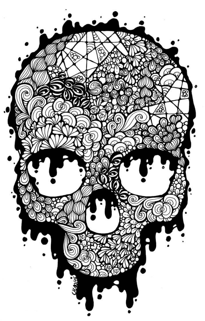 Mandala Skull Coloring Page - Sheet 1 Mandalas