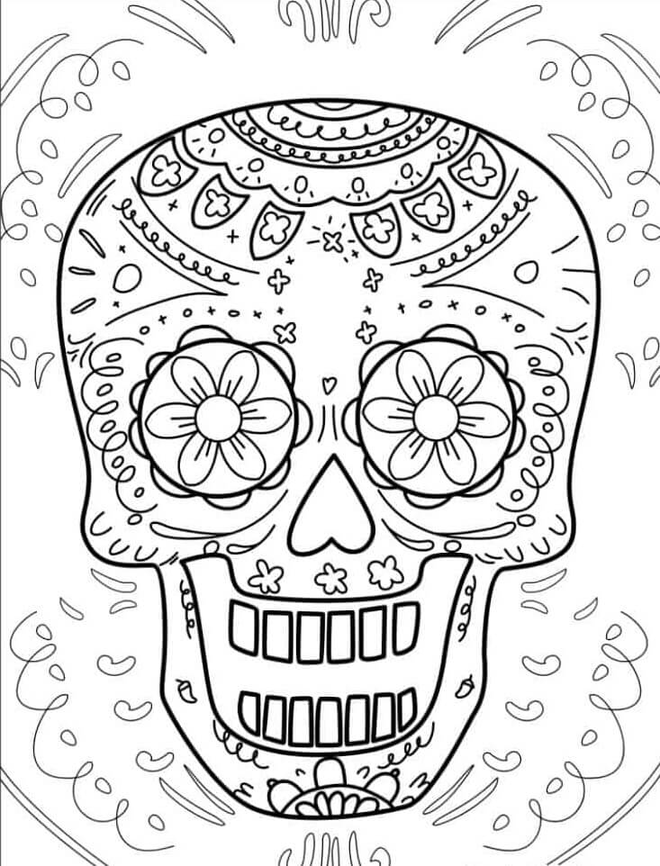 Mandala Skull Coloring Page - Sheet 5 Mandalas