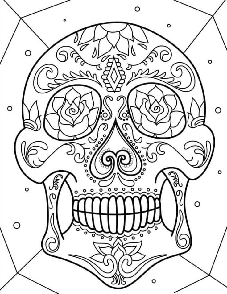 Mandala Skull Coloring Page - Sheet 7 Mandalas