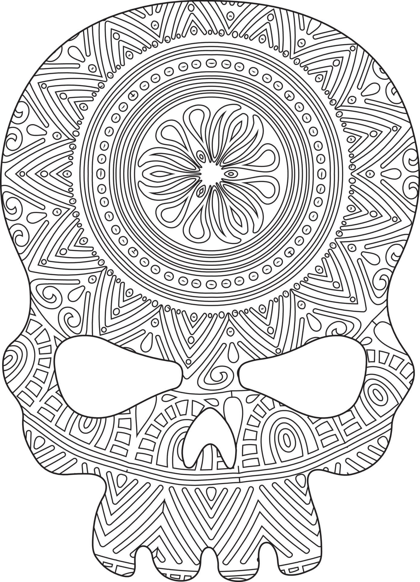 Mandala Skull Coloring Page Mandalas