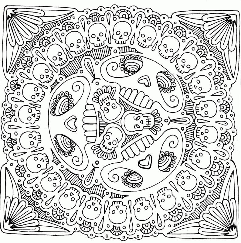 Mandala Skulls Coloring Page Mandalas