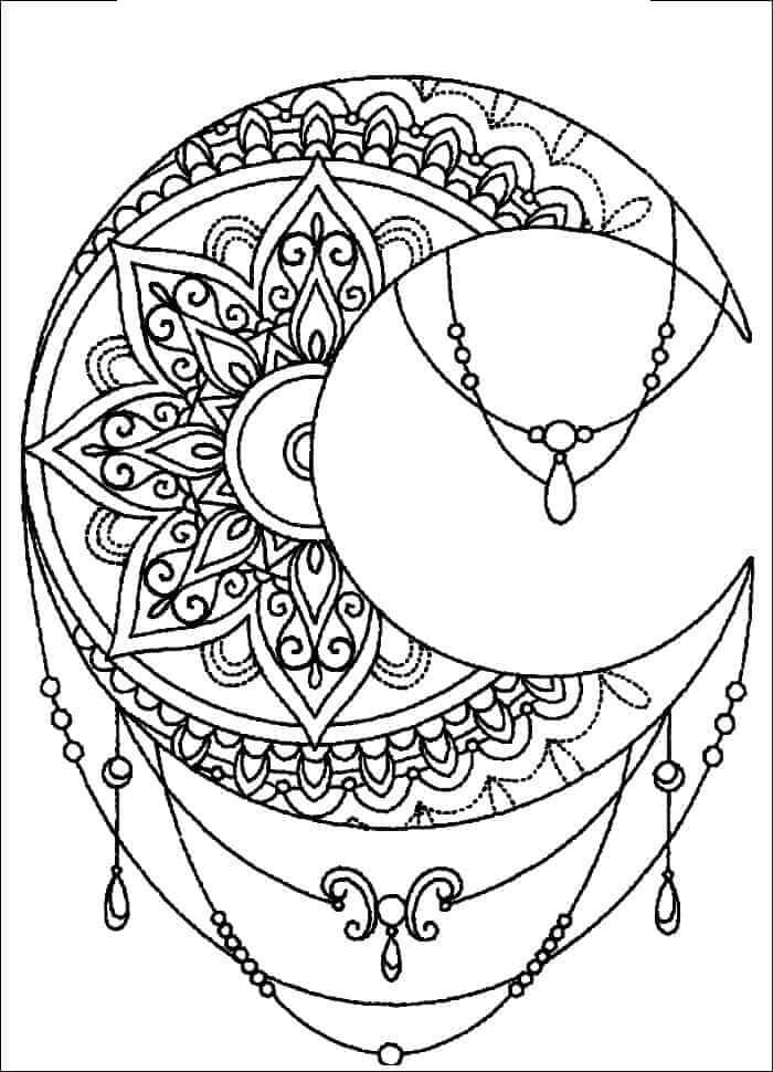 Mandala Sun And Moon Coloring Page Mandalas