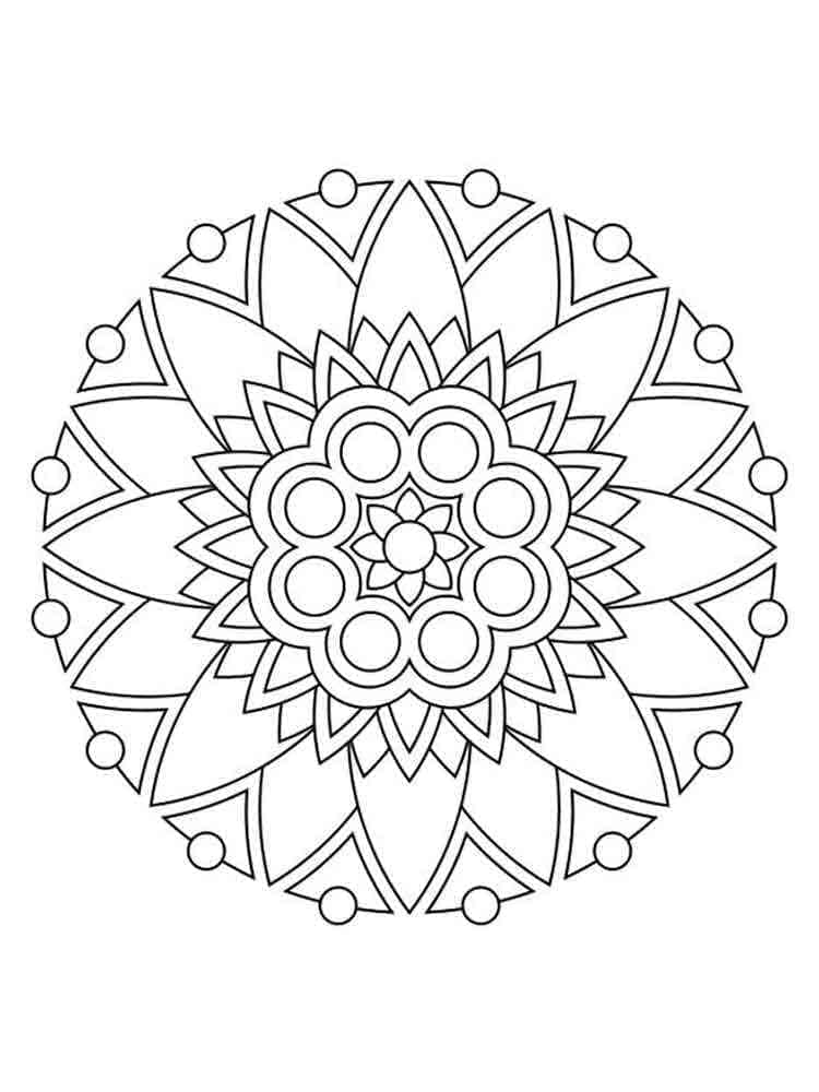 Beautiful Simple Mandala Coloring Page Mandalas