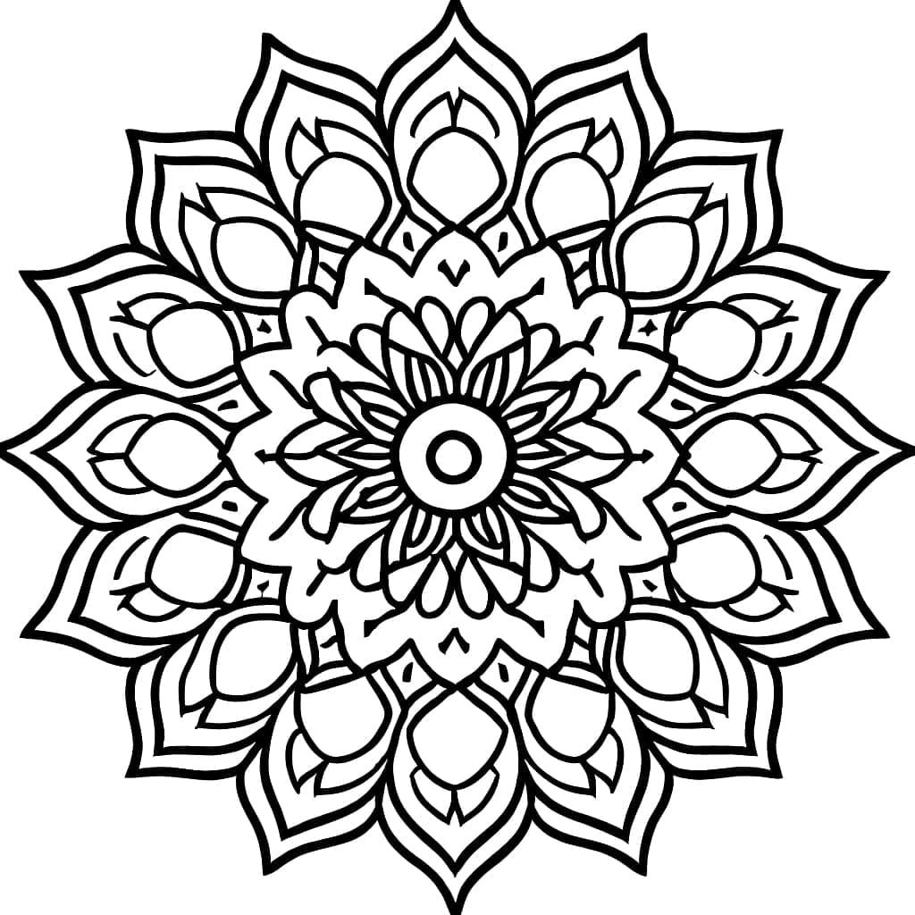 Free Simple Mandala For Adults Coloring Page Mandala