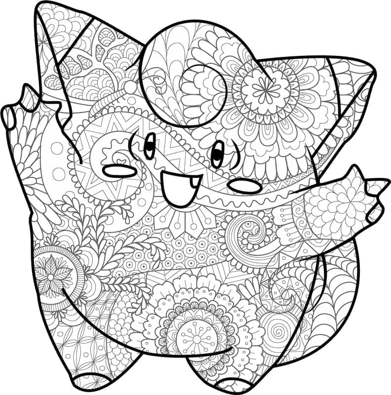 Mandala pokemon Clefairy Coloring Page Mandalas