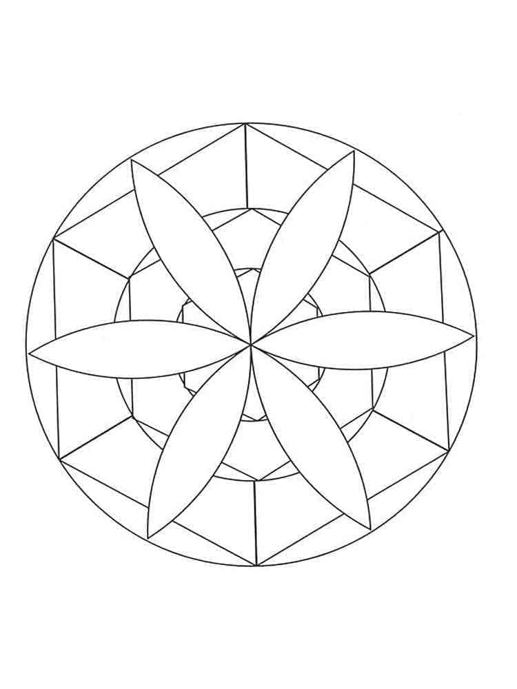 Simple Flower Mandala Drawings Coloring Page Mandala