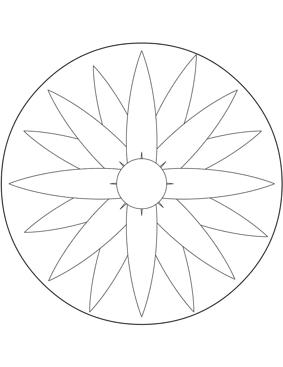 Simple Mandala And Flower Coloring Page Mandala