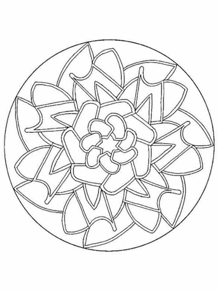 Simple Mandala For Adult Coloring Page Mandalas