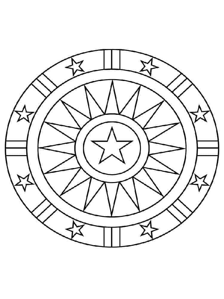 Simple Mandala With Stars Coloring Page Mandalas