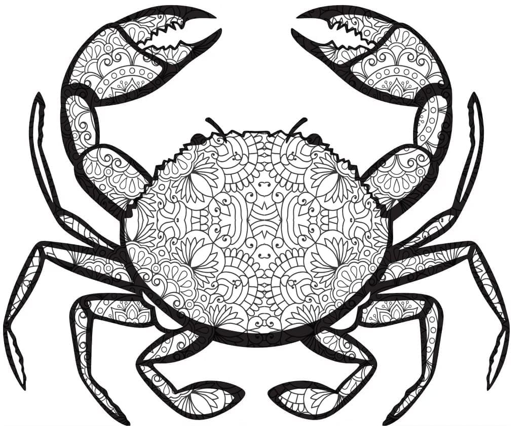 A Crab Mandala Coloring Page Mandalas