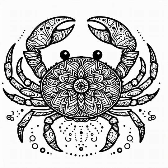 Adorable Crab Mandala Coloring Page Mandalas