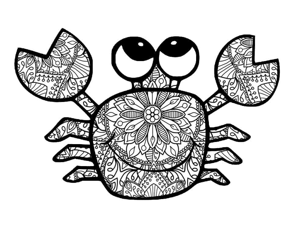 Awesome Crab Mandala Coloring Page Mandala