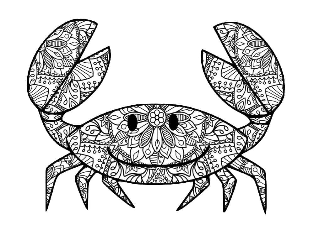 Crab Mandala Image Coloring Page Mandalas