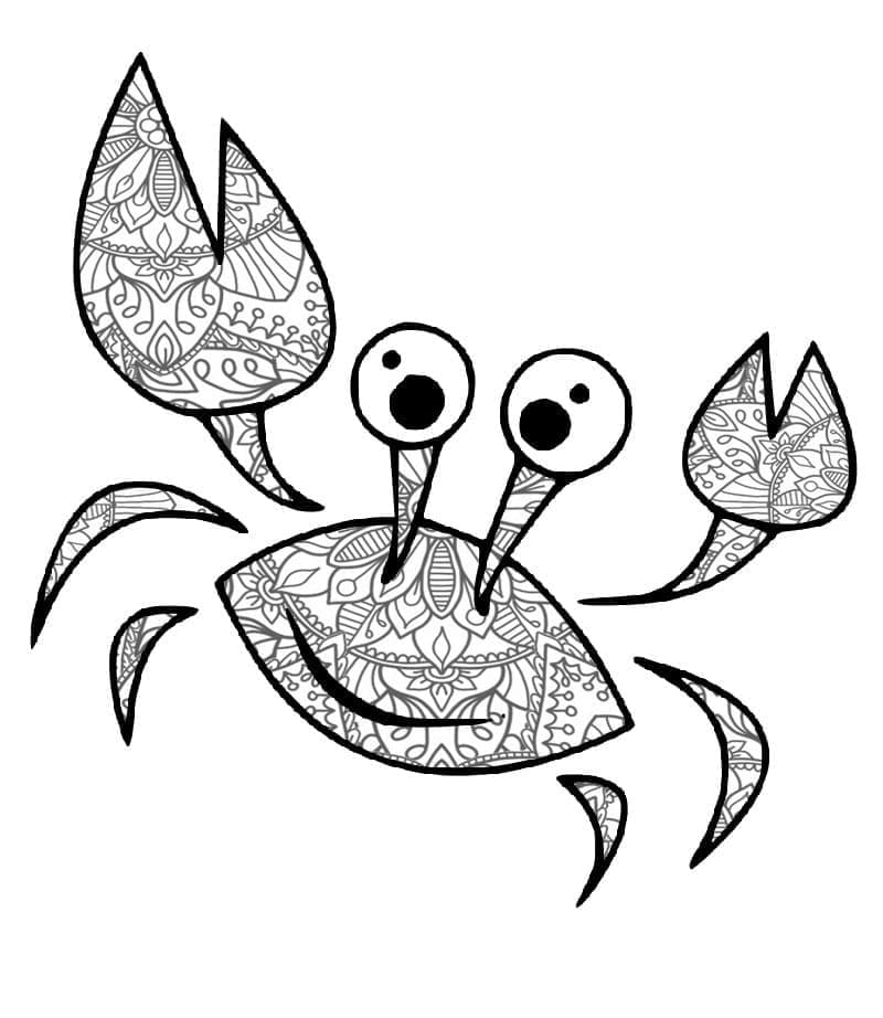 Cute Crab Mandala Coloring Page Mandalas