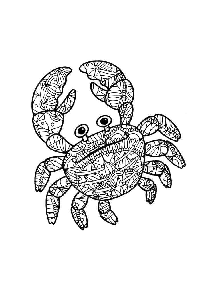 Drawings Mandala Crab Coloring Page Mandala