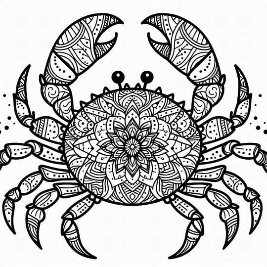 Free Adorable Crab Mandala Coloring Page Mandalas