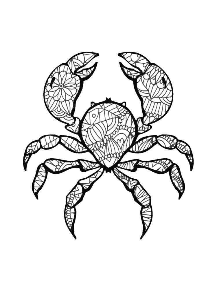 Free Crab Mandala for Adult Coloring Page Mandalas