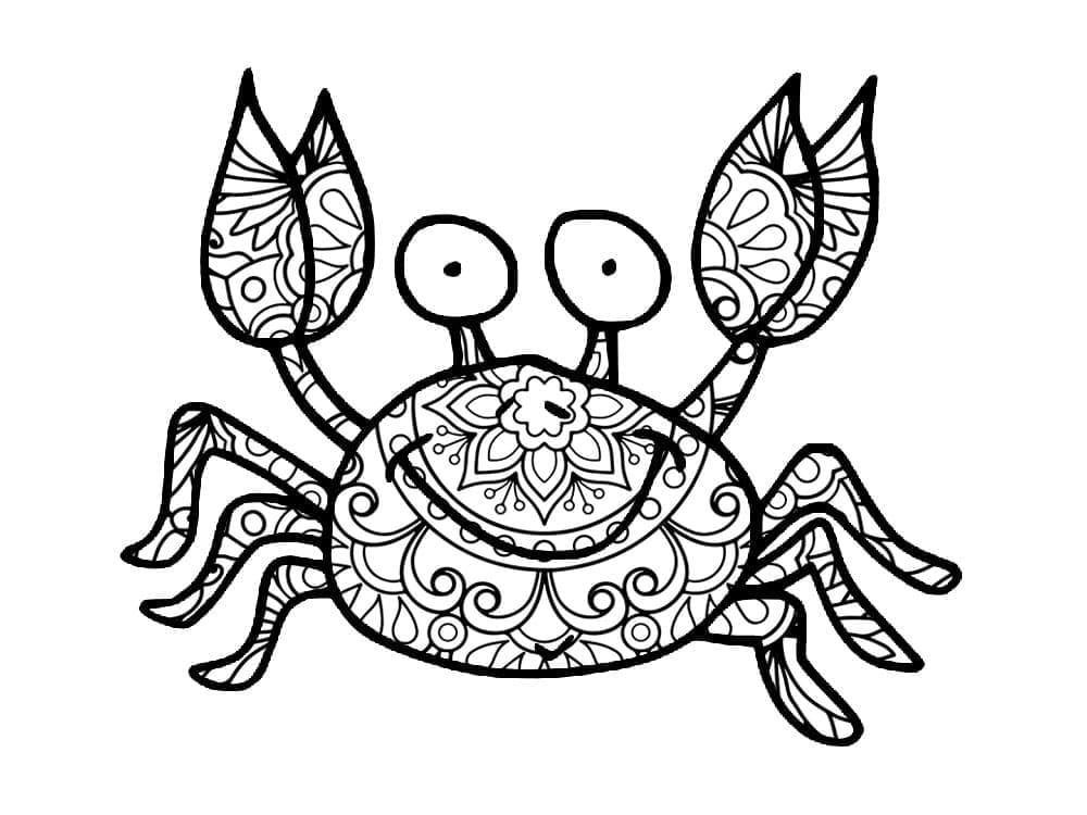 Free Crab Mandala for Adults Coloring page Mandala