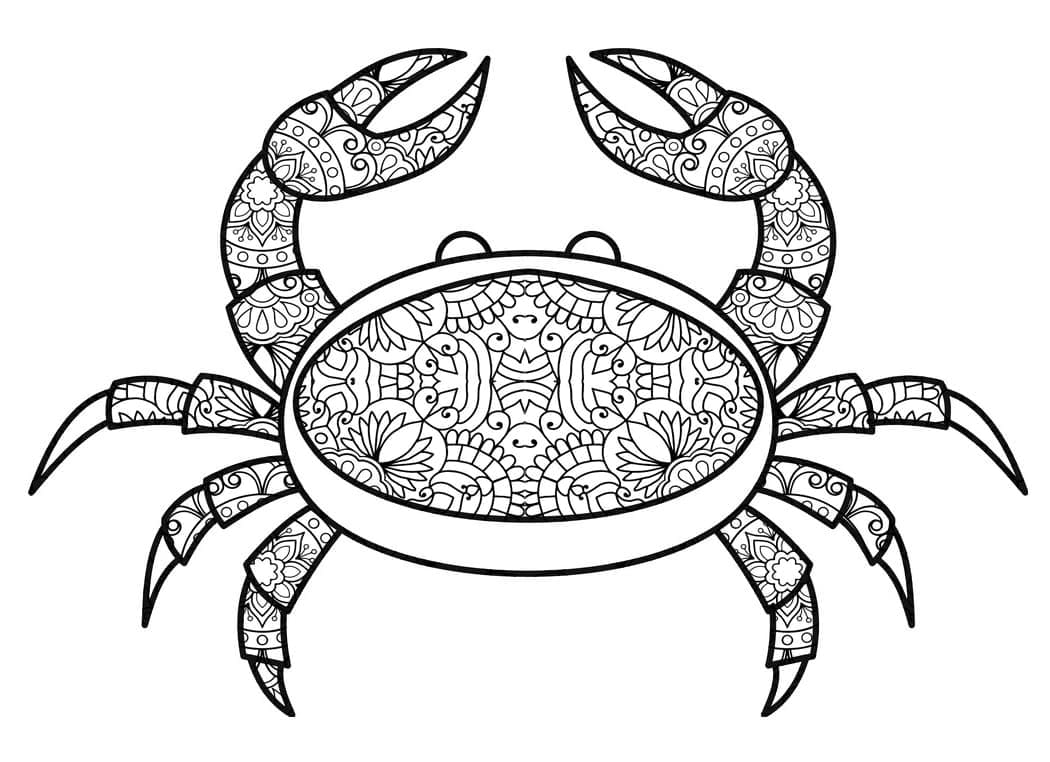 Perfect Crab Mandala Coloring Page Mandalas