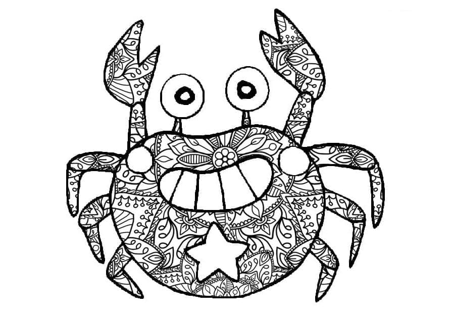 Printable Crab Mandala Coloring Page Mandala