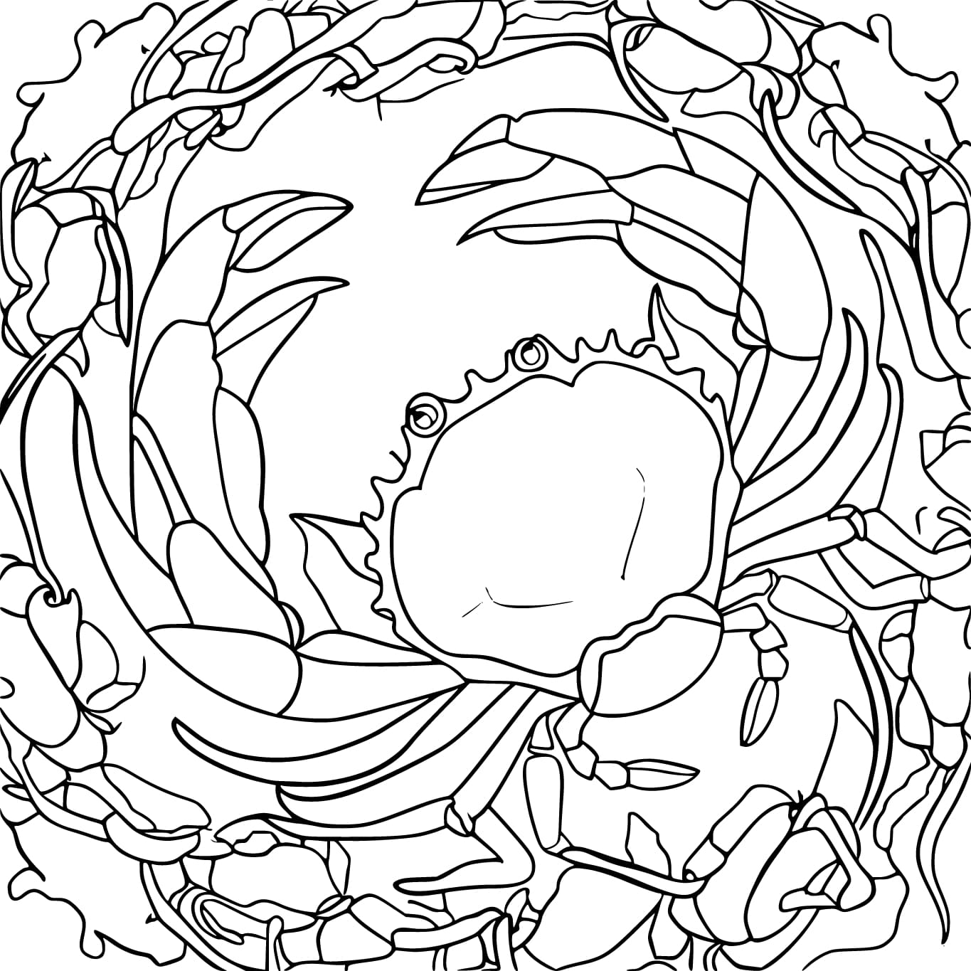 Printable Image Crab Mandala Coloring Page Mandala