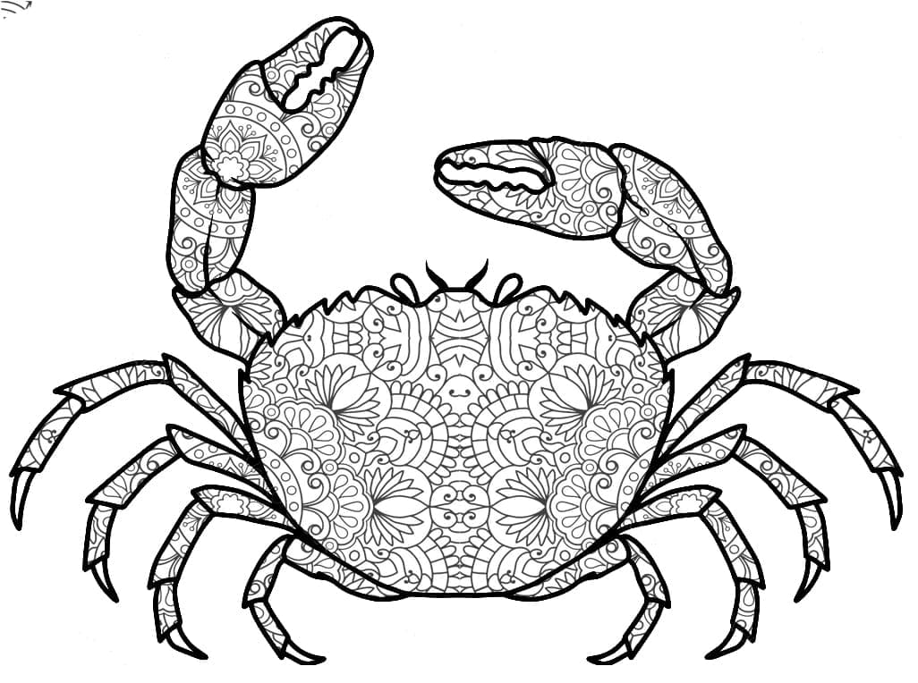 So Beautiful Crab Mandala Coloring Page Mandalas