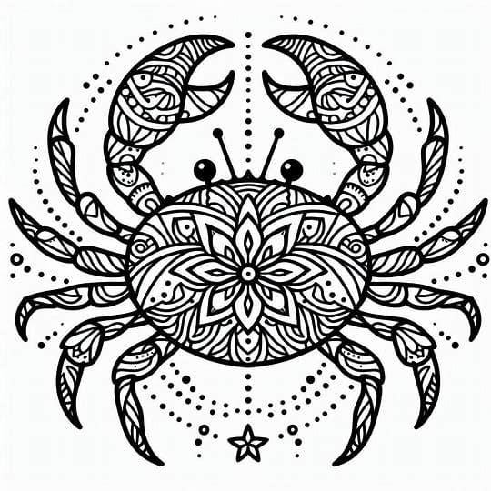 Very Nice Crab Mandala Coloring Page Mandalas