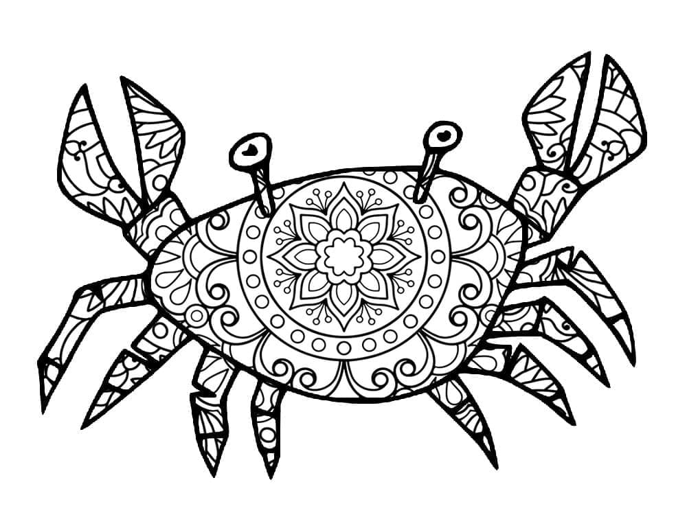 Wonderful Crab Mandala Coloring Page Mandala